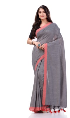 Desh Bidesh Woven Handloom Handloom Pure Cotton Saree(Grey)
