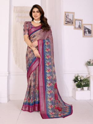 iHIYAzz ENTERPRISE Digital Print Bollywood Pure Silk Saree(Multicolor)