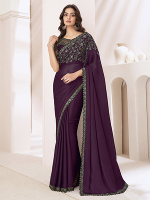Tasrika Embellished Bollywood Georgette Saree(Magenta)