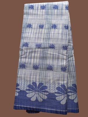 Tm taant saree Self Design Tant Pure Cotton Saree(Grey)
