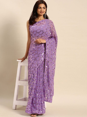 Shree Shyam Creation Embellished Bollywood Georgette Saree(Purple)