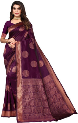 Gosriki Woven Kanjivaram Silk Blend Saree(Multicolor)
