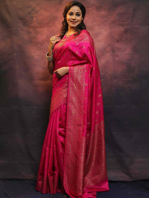GATISHVAM TEXTILE Woven Banarasi Art Silk Saree(Pink)