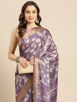 Divastri Digital Print Bollywood Silk Blend Saree(Purple)