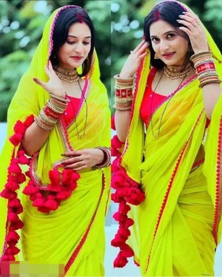 Ellesti fab Self Design Bollywood Georgette Saree(Multicolor)