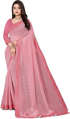 Apnisha Embellished Bollywood Lycra Blend Saree(Multicolor)
