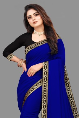 Sangath Embroidered Bollywood Georgette Saree(Blue)