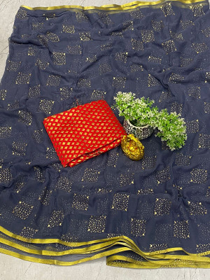 VINIT ENTERPRISE Embellished Daily Wear Chiffon Saree(Grey)