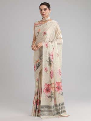 Tasrika Printed, Woven Daily Wear Georgette Saree(Beige)
