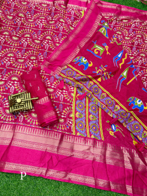 SAKHA DESIGNER Printed Bollywood Art Silk Saree(Pink)