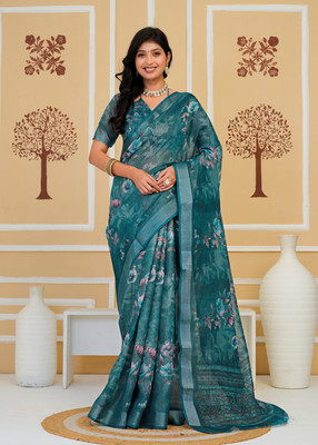 SHRIVAN FASHION Printed Bollywood Silk Blend Saree(Brown, Purple, Maroon, Red, Gold)