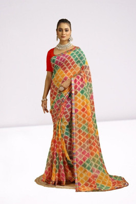 Suhaniop Printed Daily Wear Georgette Saree(Multicolor)