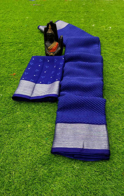 preety designer Printed Bandhani Chiffon Saree(Dark Blue)
