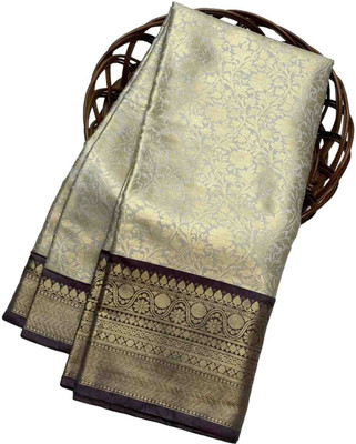 Haniya creation Woven Banarasi Art Silk Saree(Cream)