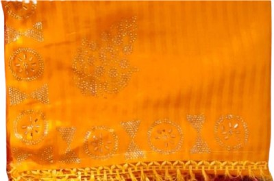 Jitendra Self Design Daily Wear Cotton Blend Saree(Yellow)