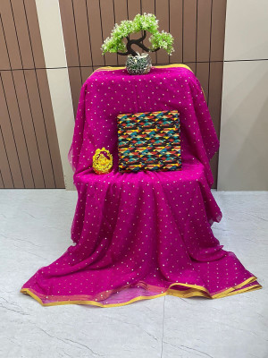 HouseOfCommon Embellished Bollywood Polyester Saree(Purple)