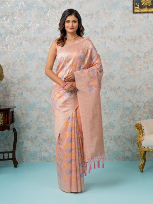 MIMOSA Woven Banarasi Art Silk Saree(Pink)