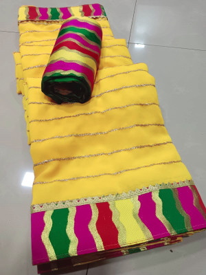Sareez House Self Design Bollywood Georgette Saree(Yellow)