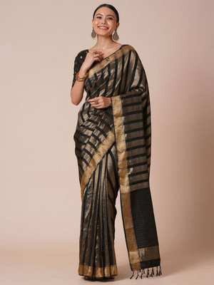 ANOUK Woven Banarasi Viscose Rayon Saree(Black)