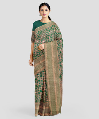 KAKADIYA Woven Kanjivaram Pure Silk Saree(Green)