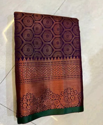 daniyal Printed Banarasi Pure Silk Saree(Blue, Gold)