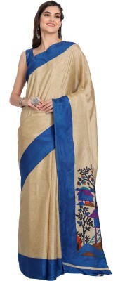 VOILA Printed Mysore Art Silk Saree(Beige)