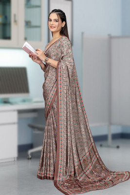 JIVI CLOTHING Digital Print Bollywood Crepe Saree(Multicolor)