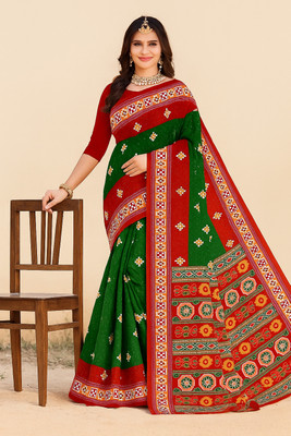Odissi Fashion Printed, Woven Handloom Pure Cotton Saree(Multicolor)