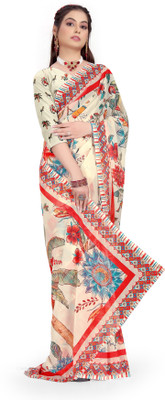 Pemal Designer Digital Print Bollywood Georgette Saree(Multicolor)