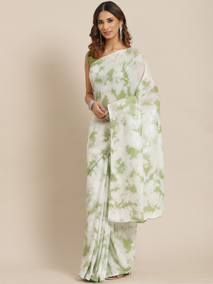 Divastri Printed Bollywood Polyester Saree(Green)