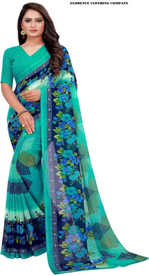 Saadhvi Printed Bollywood Georgette Saree(Green)