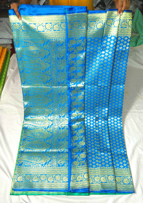 HouseOfCommon Self Design, Woven Banarasi Pure Silk Saree(Light Blue)