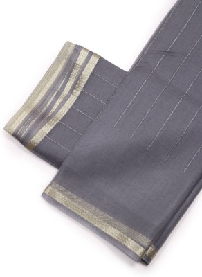 Meena Bazaar Self Design Bollywood Organza Saree(Grey)