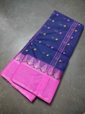 Sandhyatara Woven Tant Pure Cotton Saree(Blue)