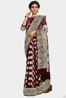 Dulhan Collection Woven Banarasi Jacquard Saree(Brown)