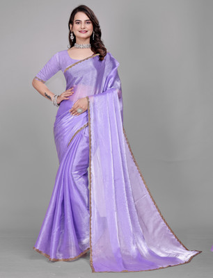 Gajal Self Design Bollywood Jimmy choo, Chiffon Saree(Purple)