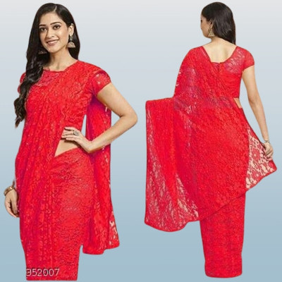 NORAFLEXx Printed Bollywood Brasso Saree(Red)