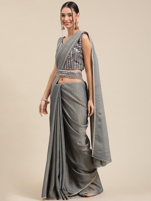 Ratnavati Self Design Bollywood Georgette Saree(Grey)