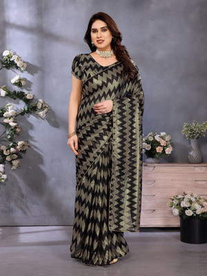 Sakifashion Woven Bollywood Lycra Blend Saree(Black)