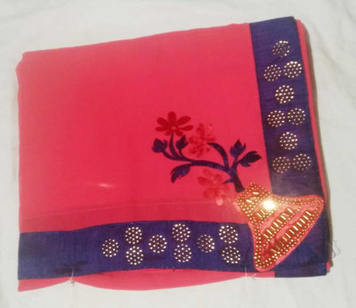 AARTI SAREES Embellished Bollywood Chiffon Saree(Red)