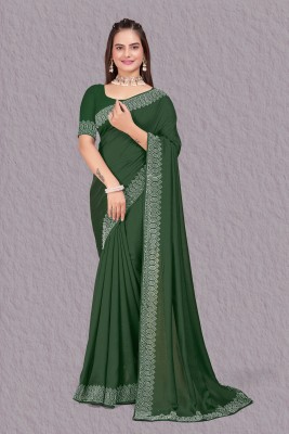 KEYU FASHION Embellished Bollywood Georgette Saree(Green)