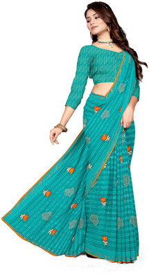 unityprints7 Dyed Bollywood Chiffon Saree(Multicolor)