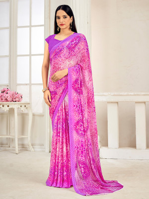 Tasrika Printed Daily Wear Georgette Saree(Pink)