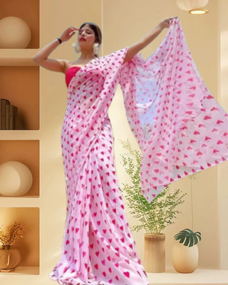 Jayu Digital Print Bollywood Georgette Saree(White)