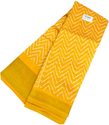 CTEXTILES Printed Bollywood Pure Silk Saree(Yellow)