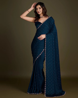 HEMLATA ENTERPRISE Embellished Bollywood Tussar Silk Saree(Light Blue)