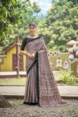 SoshrepCreation Printed Bandhani Pure Cotton Saree(Multicolor)
