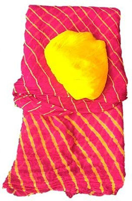 HouseOfCommon Self Design Leheria Chiffon Saree(Multicolor)
