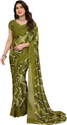 TTH Printed Bollywood Georgette Saree(Green)