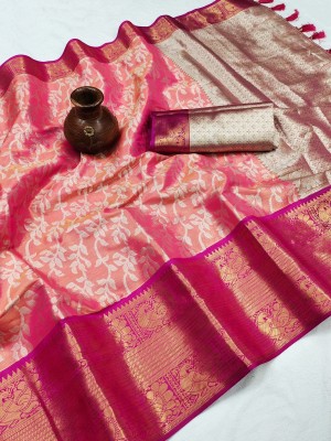 dhananjay creations Self Design Kanjivaram Art Silk Saree(Pink)